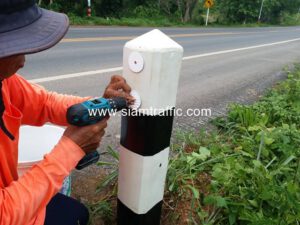 Natural Rubber Guide Post at Phayao Province